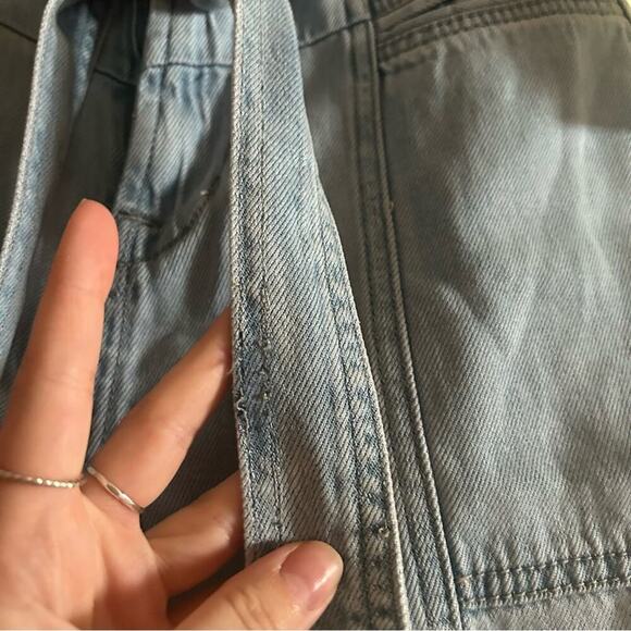 Hudson Utility Short Spring Indigo Blue Lyocell Denim Belt Tie Waist NWT Size 24 - Picture 4 of 9